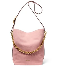 Michael Kors Nolita Large Suede Bucket Chain Shoulder Bag