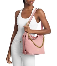Michael Kors Nolita Large Suede Bucket Chain Shoulder Bag