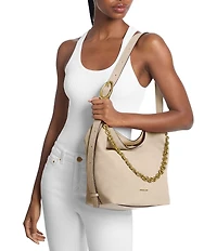 Michael Kors Nolita Large Suede Bucket Chain Shoulder Bag