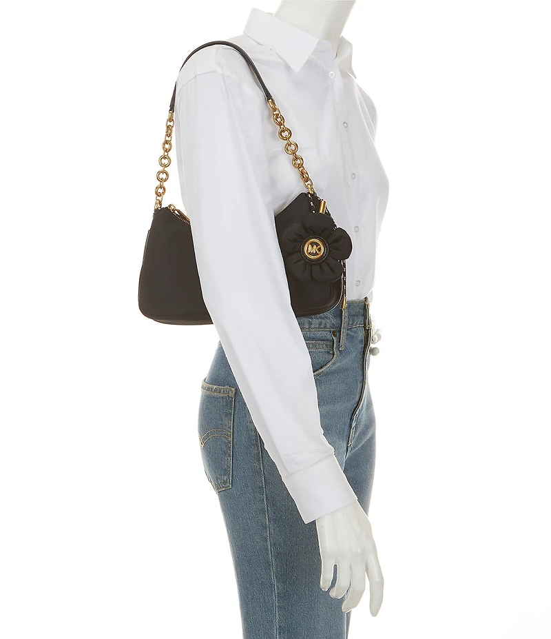 Michael Kors Nolita Medium Nylon Charm Chain Pochette Shoulder Bag