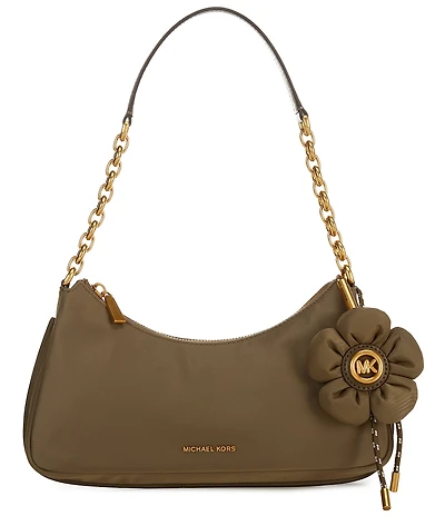 Michael Kors Nolita Medium Nylon Charm Chain Pochette Shoulder Bag