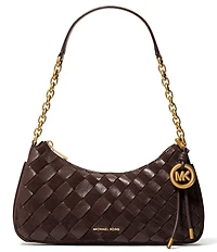 Michael Kors Nolita Medium Woven Suede Chain Pouchette Shoulder Bag