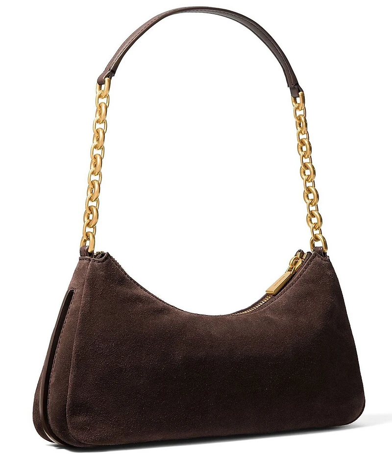 Michael Kors Nolita Medium Woven Suede Chain Pouchette Shoulder Bag