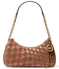 Michael Kors Nolita Medium Woven Suede Chain Pouchette Shoulder Bag