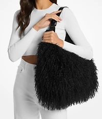 Michael Kors Nolita Shearling Hobo Shoulder Bag