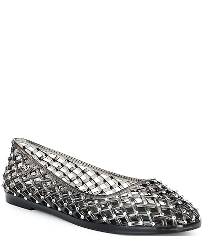 Michael Kors Pixie Jelly Rhinestone Embellished Ballet Flats