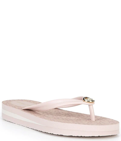 Michael Kors Posie Jelly Signature Print Footbed Flip Flops
