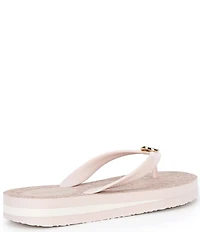 Michael Kors Posie Jelly Signature Print Footbed Flip Flops