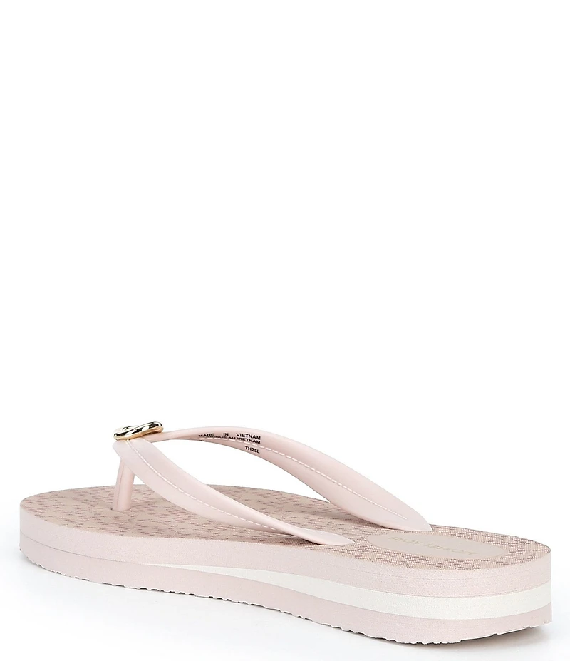 Michael Kors Posie Jelly Signature Print Footbed Flip Flops