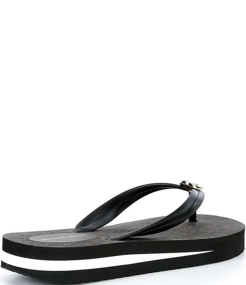Michael Kors Posie Jelly Signature Print Footbed Flip Flops