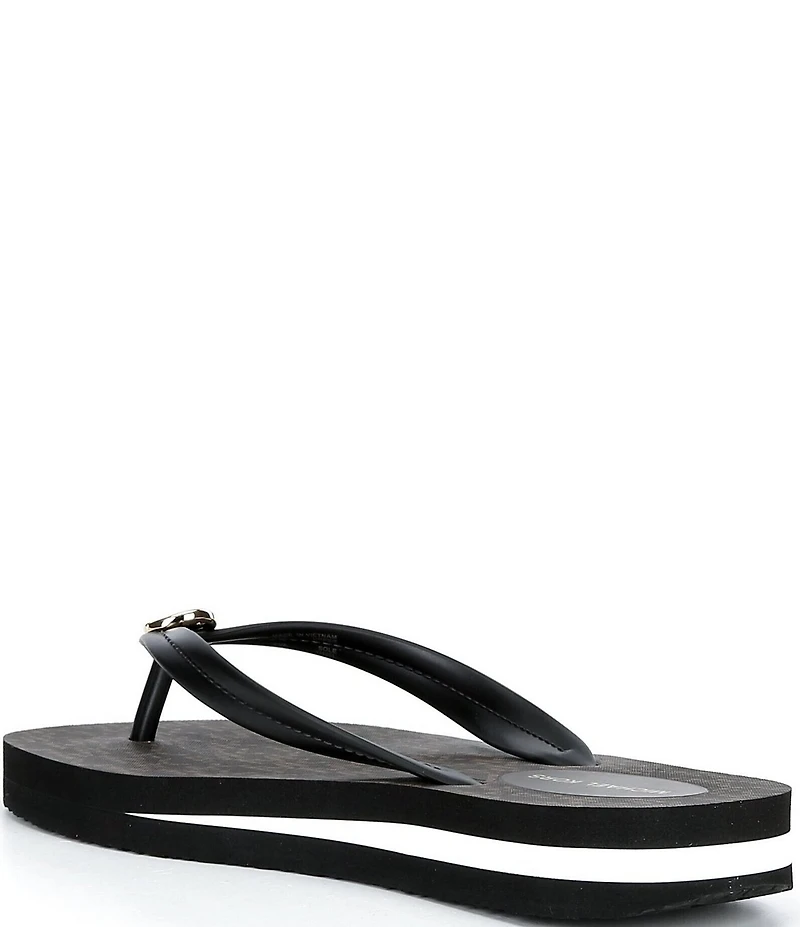 Michael Kors Posie Jelly Signature Print Footbed Flip Flops