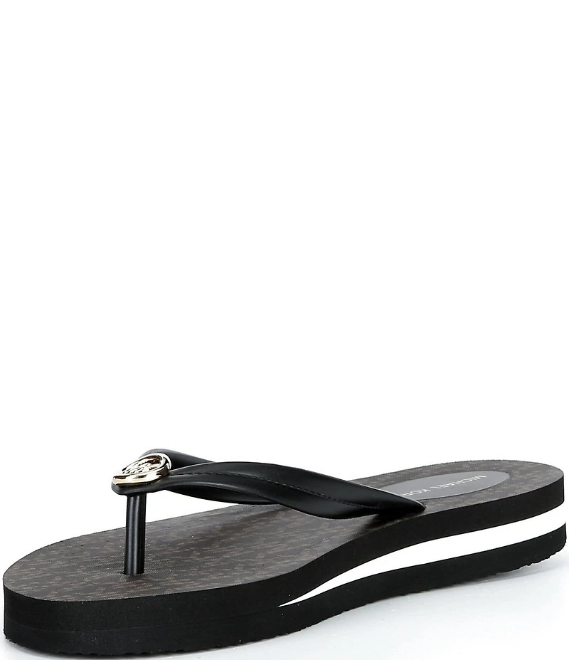 Michael Kors Posie Jelly Signature Print Footbed Flip Flops