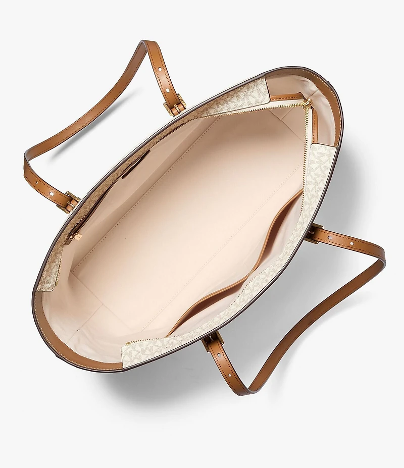 Michael Kors Quinn Large Signature Logo and Leather Tote Bag