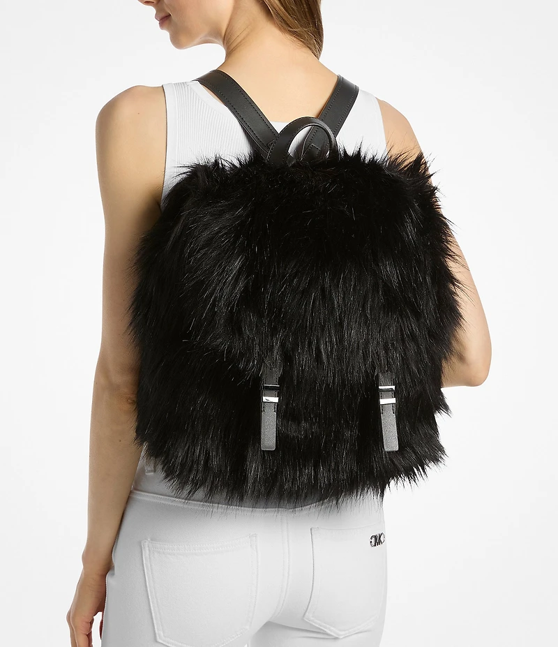 Michael Kors Quinn Medium Faux Fur Flap Backpack