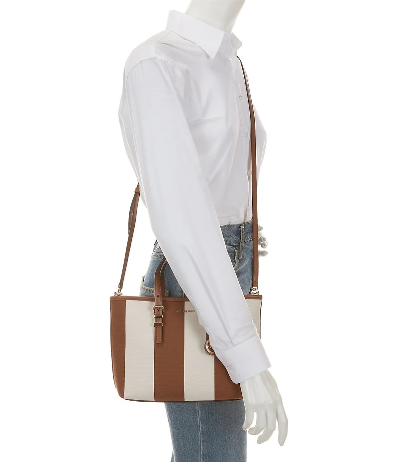 Michael Kors Quinn Small East West Stripe Tote Crossbody Bag