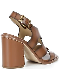 Michael Kors Raven Burnished Leather Ankle Strap High Heel Sandals