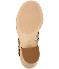 Michael Kors Raven Burnished Leather Ankle Strap High Heel Sandals