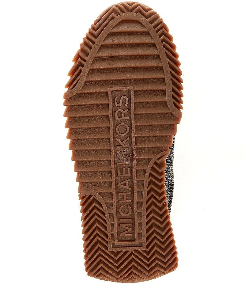 Michael Kors Rhodes Rhinestone Embellished Leather Lace Up Trainer Sneakers