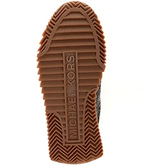 Michael Kors Rhodes Rhinestone Embellished Leather Lace Up Trainer Sneakers