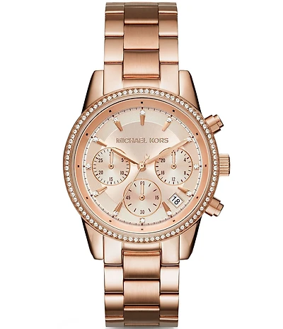 Michael Kors Women's Bryant Pave Chronograph & Date Bracelet Watch