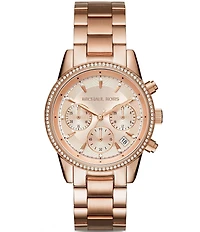 Michael Kors Women's Bryant Pave Chronograph & Date Bracelet Watch
