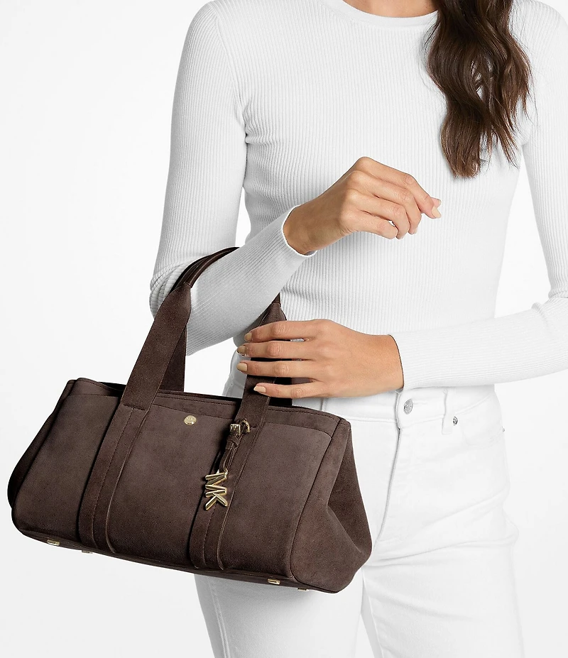 Michael Kors Romee Suede Small East-West Satchel Bag