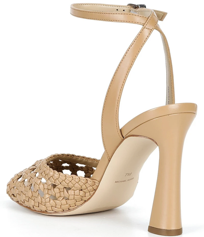 Michael Kors Rosie High Braided Ankle Strap Peep Toe Sandals