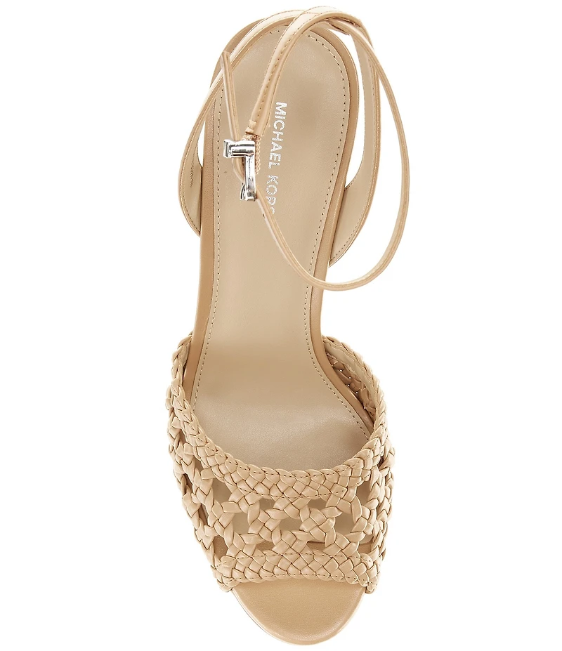 Michael Kors Rosie High Braided Ankle Strap Peep Toe Sandals