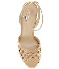 Michael Kors Rosie High Braided Ankle Strap Peep Toe Sandals