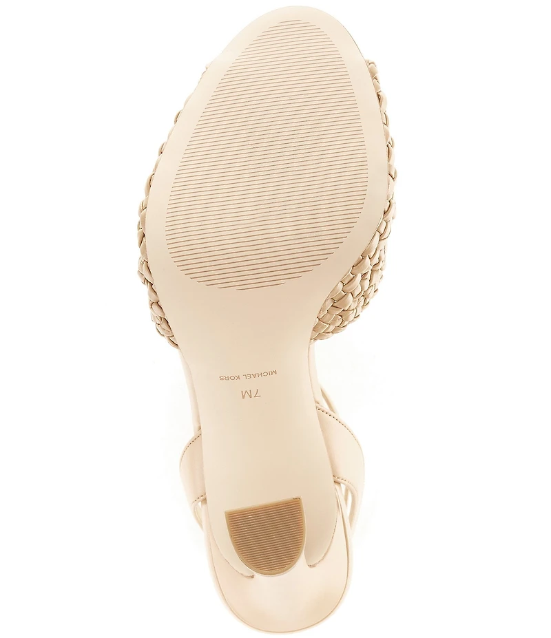 Michael Kors Rosie High Braided Ankle Strap Peep Toe Sandals