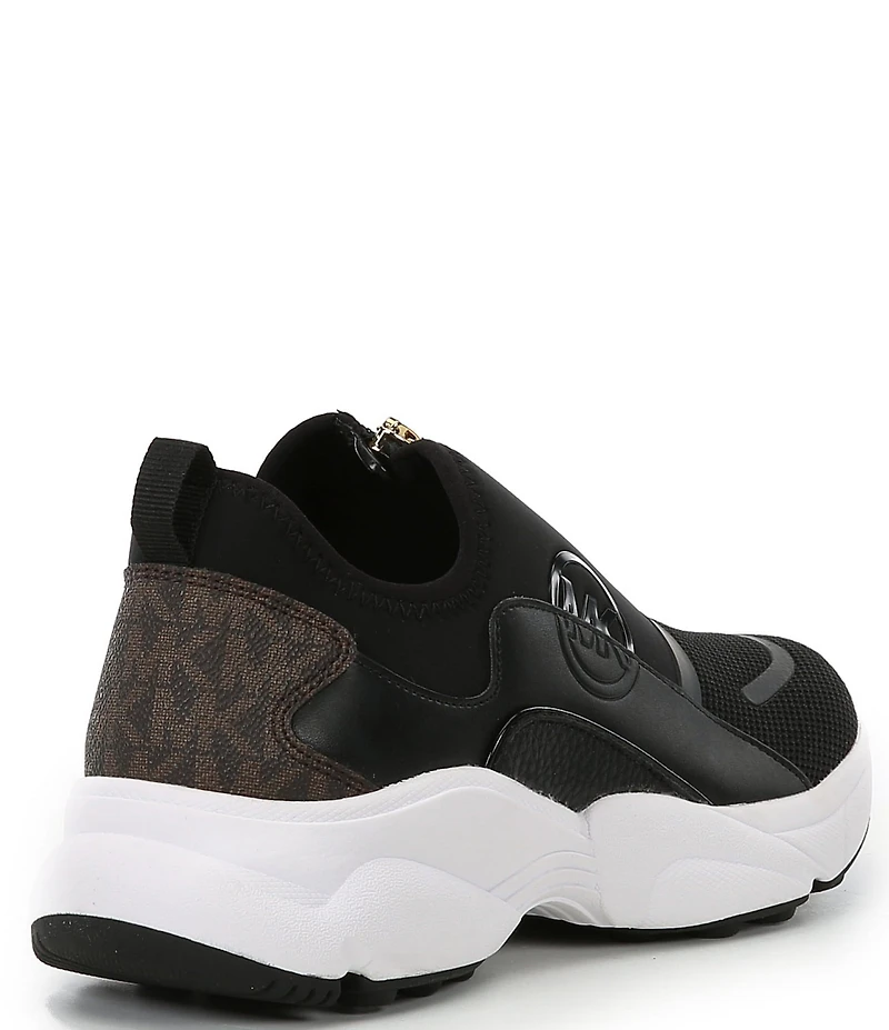 Michael Kors Sami Mesh Signature Logo Trainer Wedge Zip Sneakers