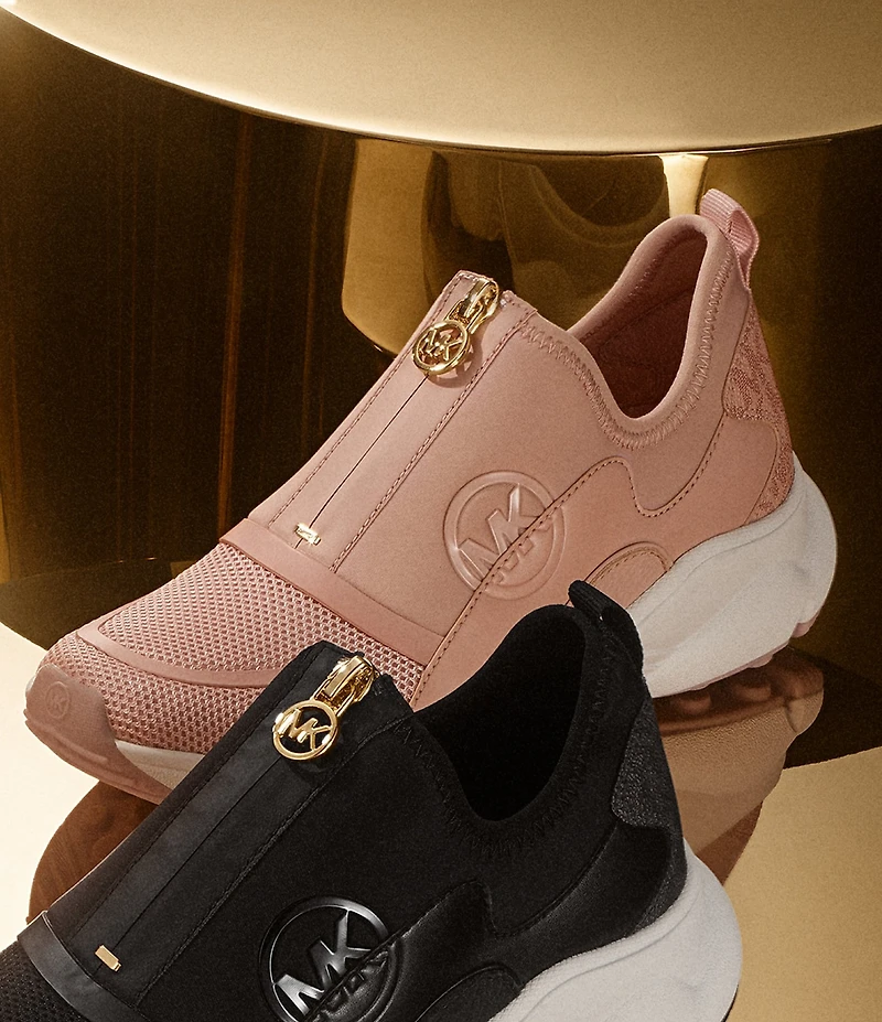 Michael Kors Sami Mesh Signature Logo Trainer Wedge Zip Sneakers