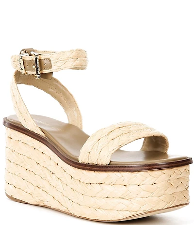 Michael Kors Sandra Husk Ankle Wrap High Platform Sandals