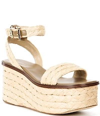 Michael Kors Sandra Husk Ankle Wrap High Platform Sandals