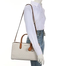 Michael Kors Scarlett Medium Signature Logo Satchel Bag