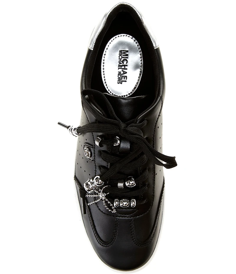 Michael Kors Scotty Leather Charm Hardware Perforated Sneakers