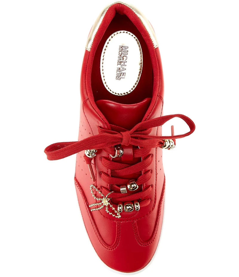 Michael Kors Scotty Leather Charm Hardware Perforated Sneakers