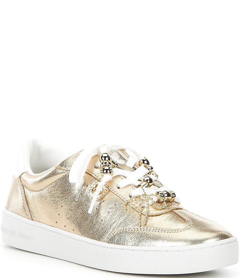 Michael Kors Scotty Leather Charm Hardware Perforated Sneakers