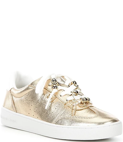 Michael Kors Scotty Leather Charm Hardware Perforated Sneakers