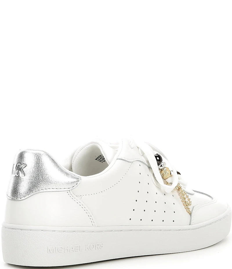 Michael Kors Scotty Leather Charm Hardware Perforated Sneakers