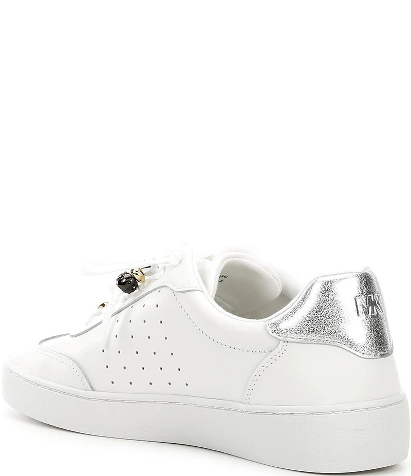 Michael Kors Scotty Leather Charm Hardware Perforated Sneakers
