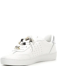 Michael Kors Scotty Leather Charm Hardware Perforated Sneakers