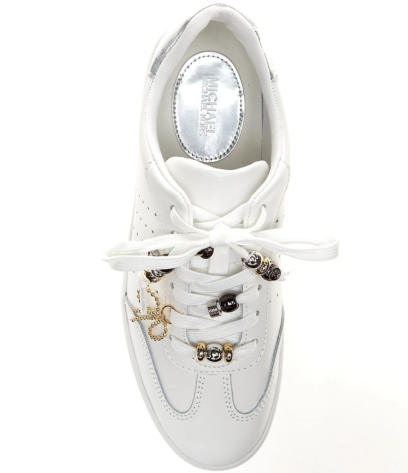 Michael Kors Scotty Leather Charm Hardware Perforated Sneakers