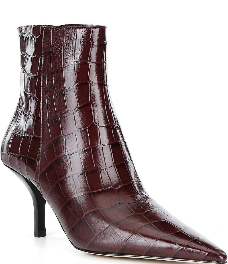 Michael Kors Selina Croco Embossed Leather Booties