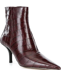 Michael Kors Selina Croco Embossed Leather Booties