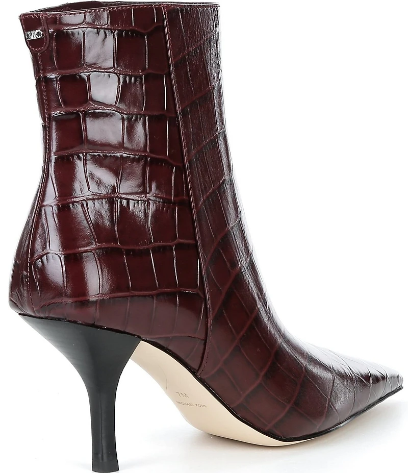 Michael Kors Selina Croco Embossed Leather Booties