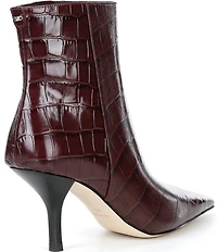 Michael Kors Selina Croco Embossed Leather Booties