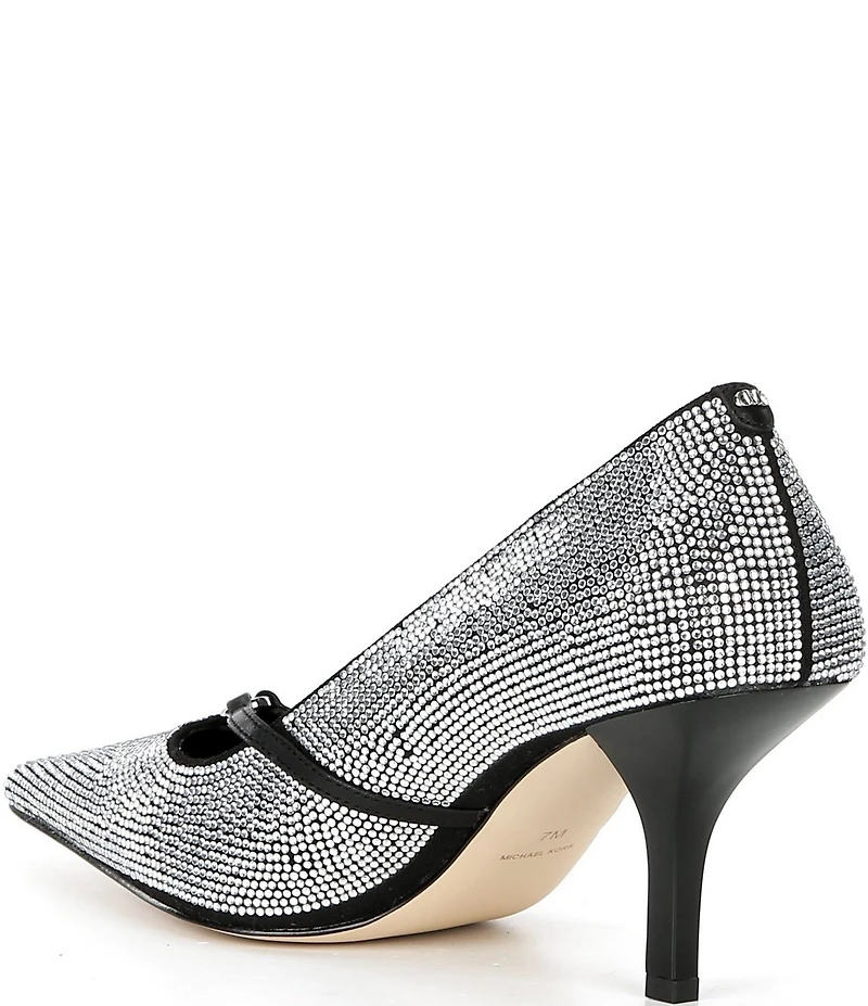 Michael Kors Selina Microsuede Rhinestone T-Strap Stiletto Pumps