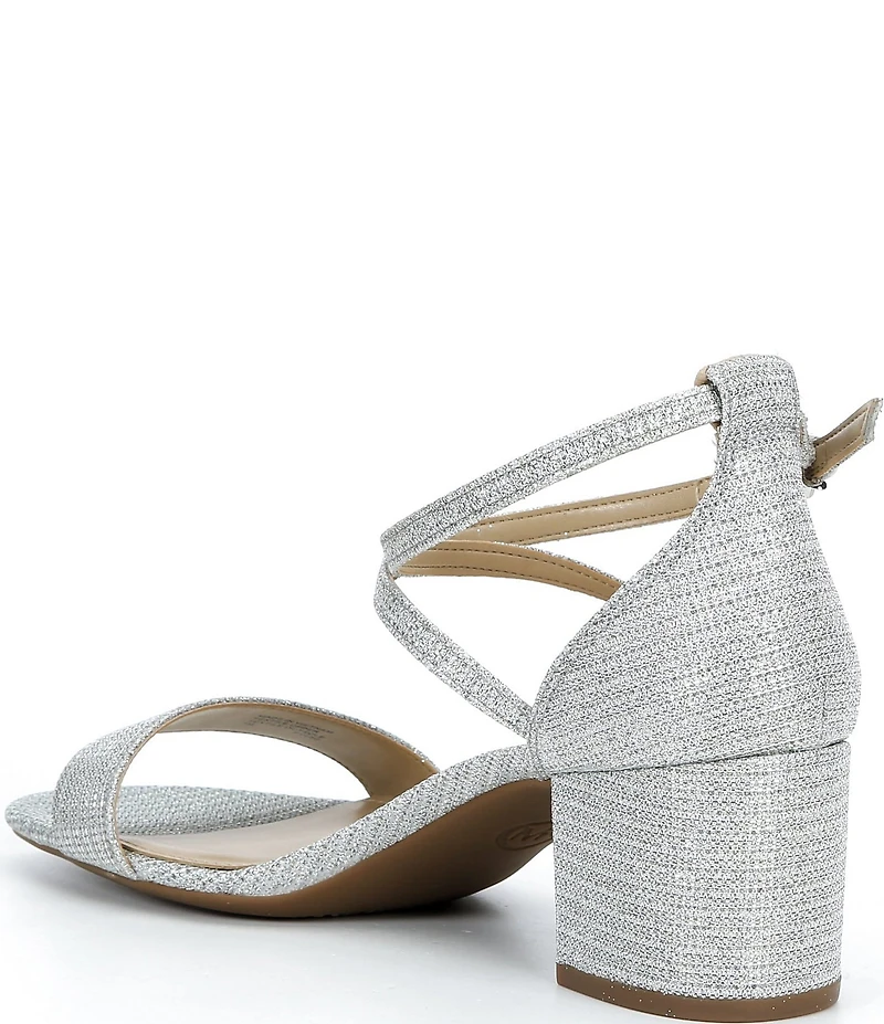 Michael Kors Serena Sparkle Ankle Wrap Block Heel Dress Sandals