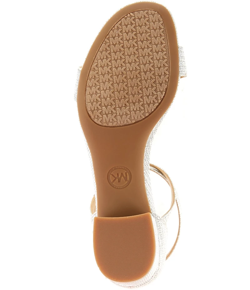 Michael Kors Serena Sparkle Ankle Wrap Block Heel Dress Sandals